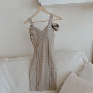 GUESS Champagne Metallic Vintage Cocktail Dress